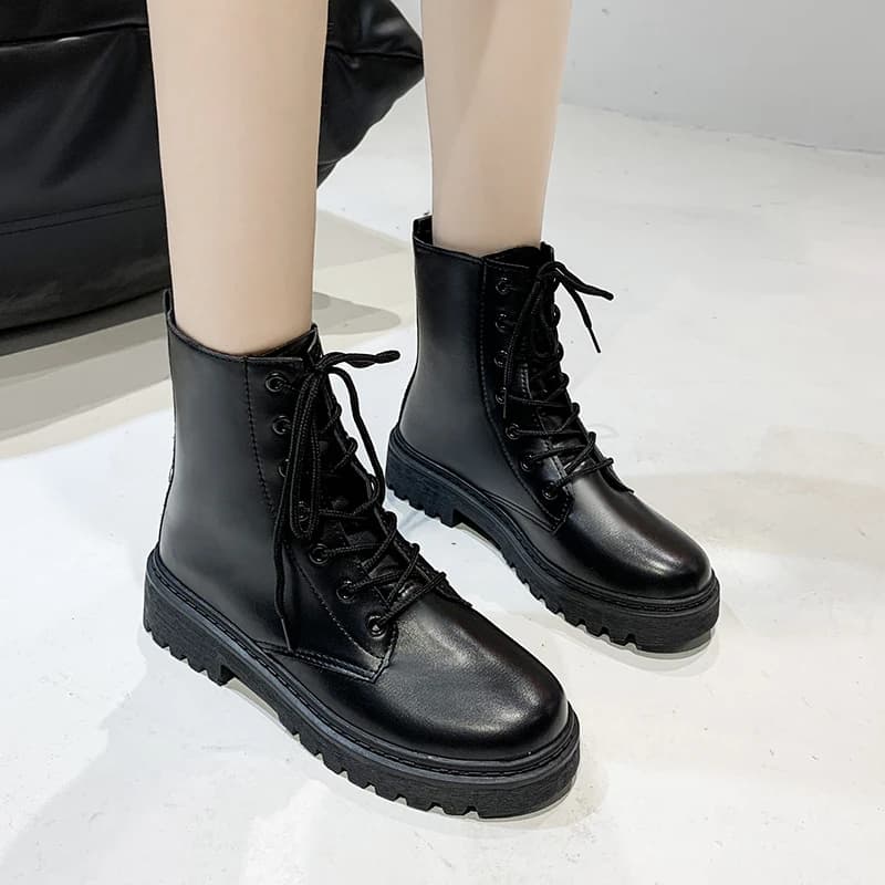 Novo estilo dedo do pé redondo salto quadrado alça cruzada sapatos femininos da moda casual e confortável mais botas curtas quentes de veludo