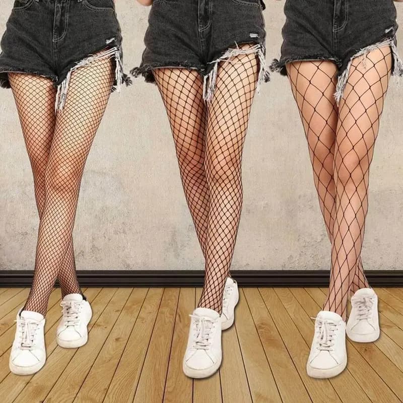 Mulheres quentes longo sexy oco para fora meias arrastão meia-calça preta cintura alta meia-calça arrastão lingerie de alta qualidade