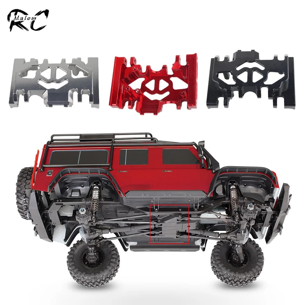 Liga De Alumínio Chassis Skid Plate, Gearbox Mount Base, TRX4, 1:10 RC Crawler, TRX-4 Defender, Bronco Blazer G500 Atualização