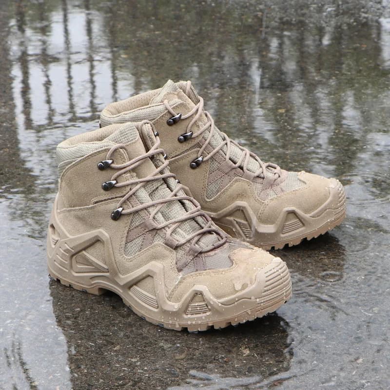 Lynjacye botas de combate verdes de corte médio, homens e mulheres, tamanho 39-46, treinamento cs ao ar livre, caminhadas, deserto, tornozelo, escalada, bota masculina