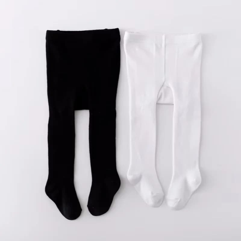1/2 pçs infantil do bebê meninas collants de malha recém-nascido collants para meninas casual criança meia-calça branco preto leggings 0-24 meses apertado