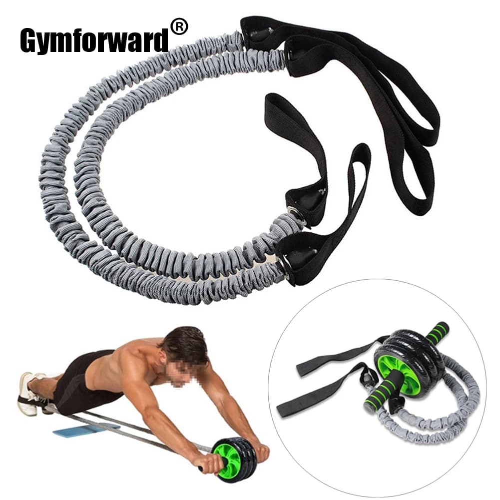 Rolo de roda abdominal para fitness, faixa de resistência crossfit, cordas ab, exercício, treinador abdominal, tubo elástico, equipamento de ginástica