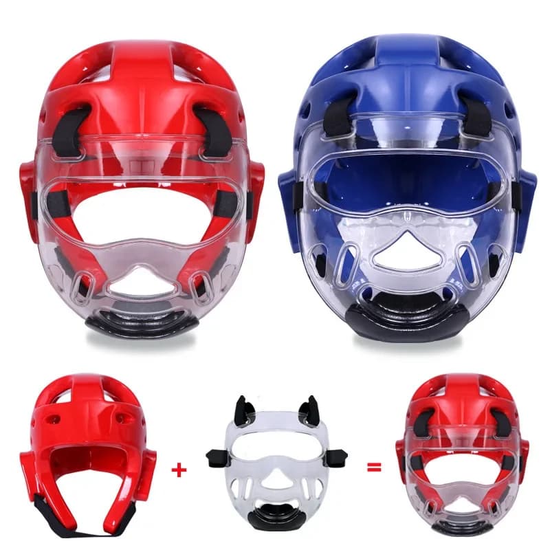 2 pçs conjunto de equipamentos de proteção cabeça crianças treinamento competição artes marciais boxe cabeça guarda capacete tático protetor taekwondo