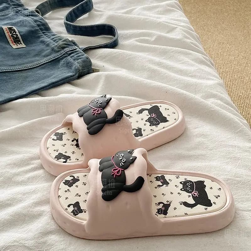 Printting bonito urso feminino chinelos verão interior macio dos desenhos animados sandálias banheiro antiderrapante ao ar livre confortável masculino sapatos de lazer casal