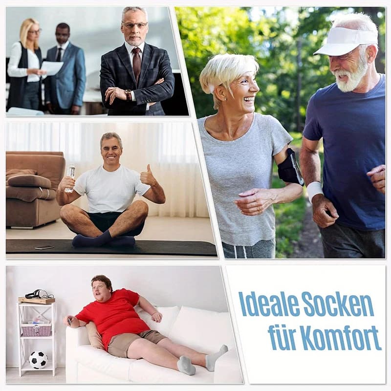 6 Pares de Meias para Diabetes Masculinas e Femininas, Respiráveis e Confortáveis para Primavera e Verão, Sem Compressão, Super Soltas, Presente Ideal para Idosos