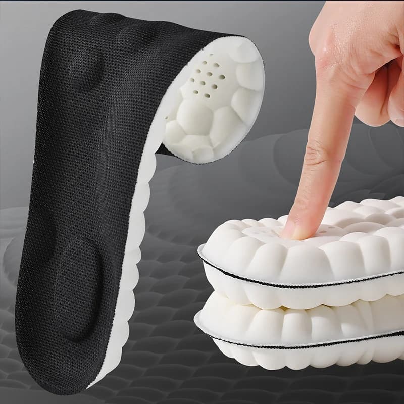 Palmilhas esportivas de látex de alta elasticidade, almofadas macias para sapatos, suporte de arco, palmilhas ortopédicas, desodorante respirável, almofada de absorção de choque