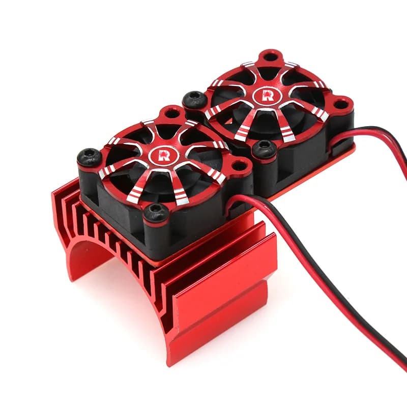 Acessórios modelo rc carro elétrico sem escova escova de carbono motor radiador capa + ventilador refrigeração para Trx-4 scxi10 rc4wd rc carro 540 550