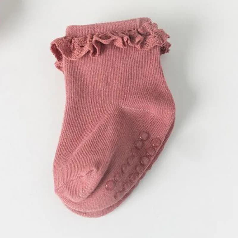 4 par/lote novo bebê crianças antiderrapante outono inverno meias de algodão cor sólida meias de pé do bebê