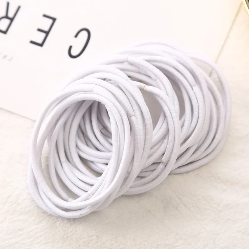 10 pçs/lote preto azul borracha laços de cabelo goma acessórios para o cabelo branco rabo de cavalo titular alta elástica faixas de cabelo para meninas