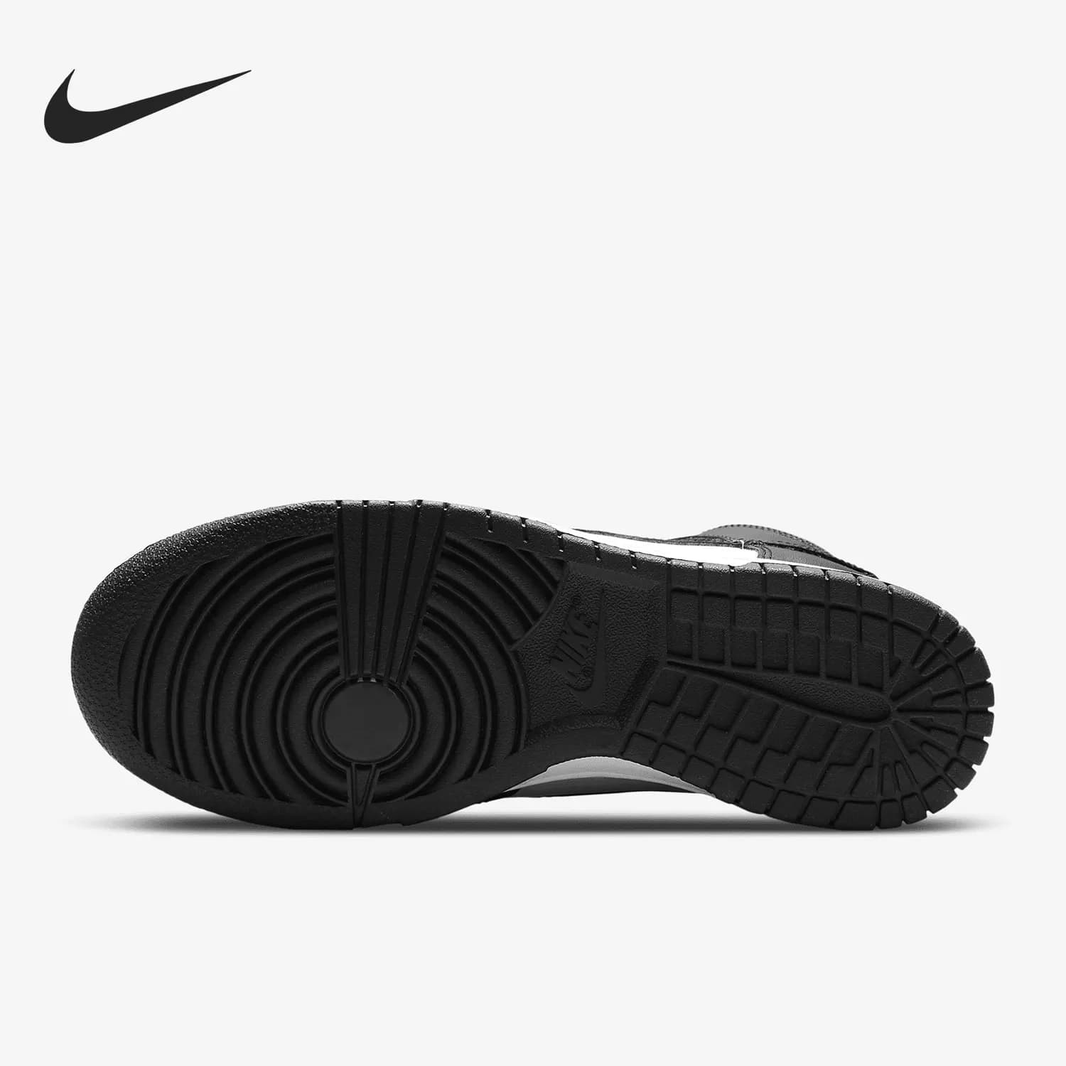 Solado preto antiderrapante do tênis Nike Dunk High feminino casual esportivo