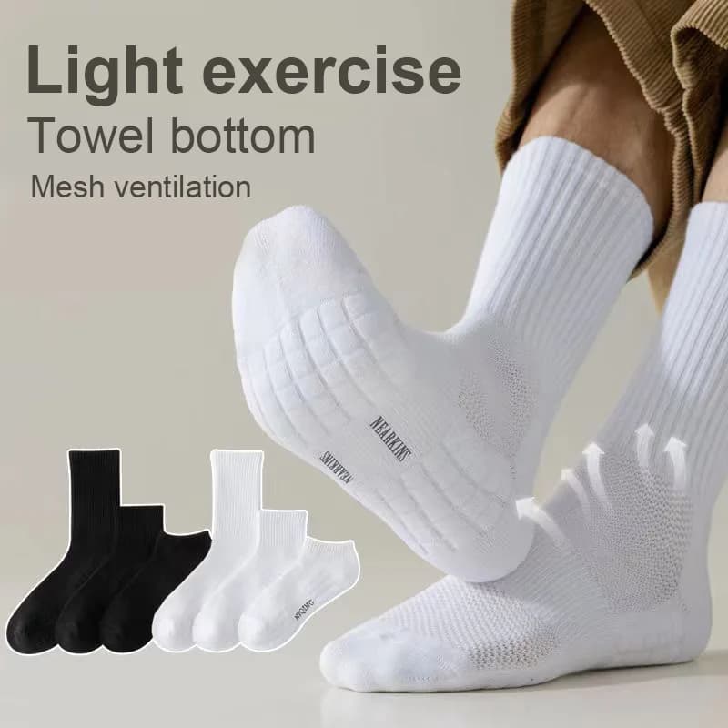 Meias desodorante de algodão masculino, meias Terry, fundo com veludo, meia-tubo, meias brancas grossas, esportivas, basquete, inverno, 1 par