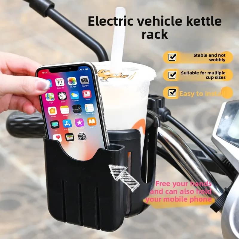Suporte para garrafa de água de bicicleta, liberação rápida, função dupla, suporte para celular, abs de alta resistência, antiderrapante e anti-vibração