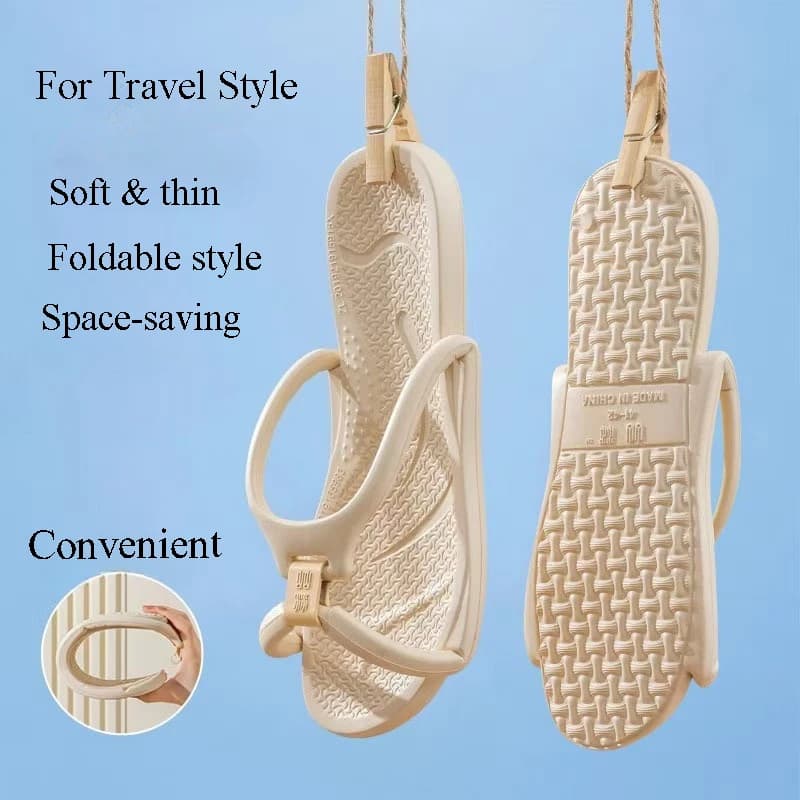 Chinelos de viagem dobráveis, confortáveis e leves, com design espaçoso, para homens e mulheres.