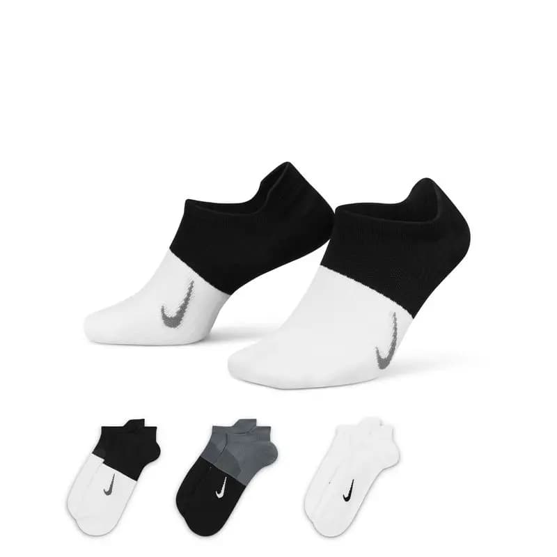 Meias femininas Nike, três pares de meias esportivas curtas, meias confortáveis para treinamento físico, meias casuais emendadas Cv2964-904