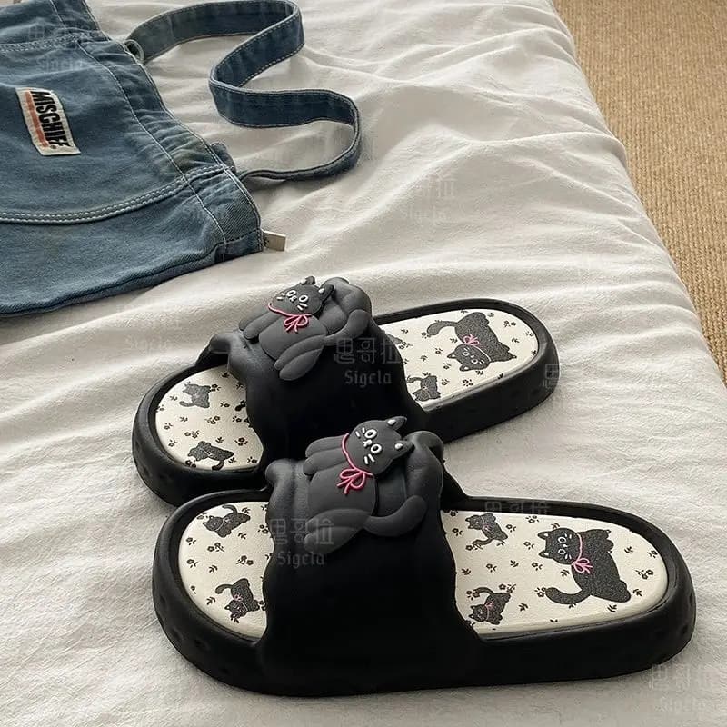 Printting bonito urso feminino chinelos verão interior macio dos desenhos animados sandálias banheiro antiderrapante ao ar livre confortável masculino sapatos de lazer casal