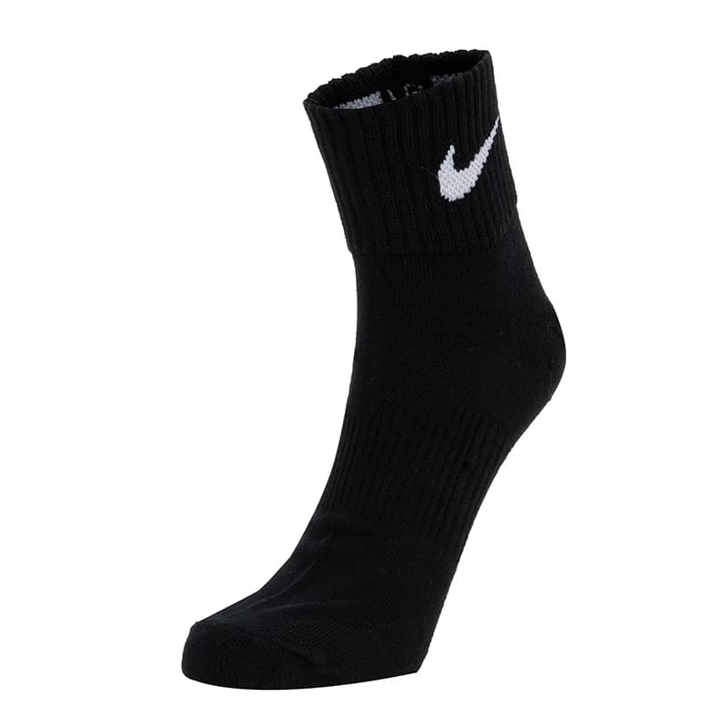 Meias Nike masculinas e femininas U Nk Ltwt Qt 3Pr, meias casuais, meias de treinamento, meias médias (3 pares) Sx4706-001