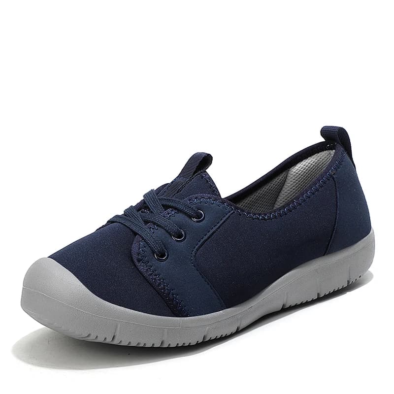 Tênis slip-on feminino Yeezy azul escuro com solado cinza antiderrapante casual confortável
