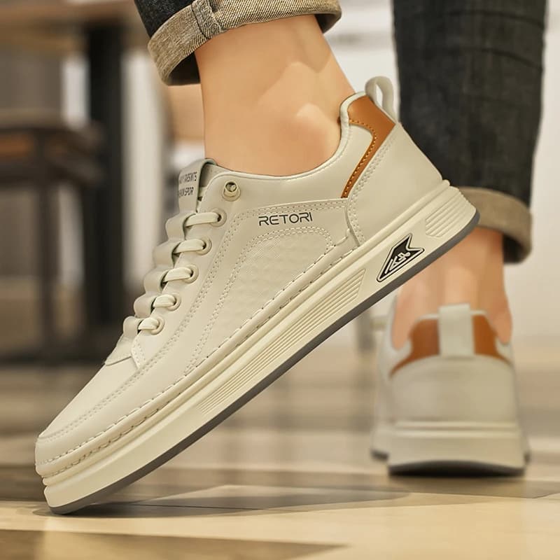 Sapatos esportivos da moda masculina respirável sola grossa sapatos brancos 2025 confortável casual ao ar livre skate designer sapatos tênis