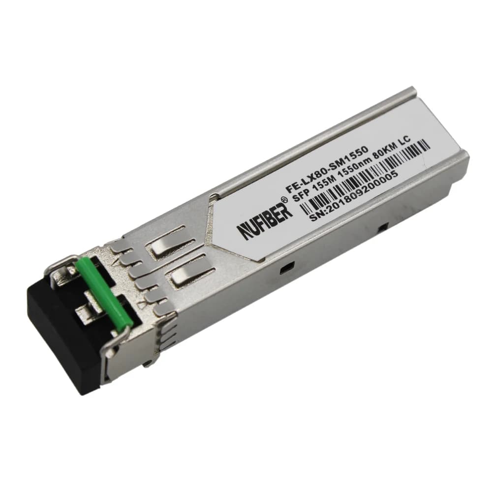 Nufiber Módulo SFP de longa distância 200km TRx 1550nm Duplex LC Transceptores de fibra óptica CE RoHS FCC certificados para equipamentos de rede