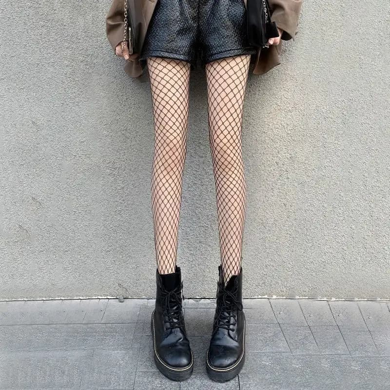 Venda quente verão lolita fishnet corpo meias de peixe net meia-calça malha náilon collants lingerie pele jk fishnet cintura meias