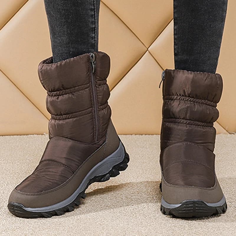Botas mulher neve novos sapatos plataforma mulher sapatos moda à prova dwaterproof água meados de botas altas plataforma botas mujer inverno meninas botas