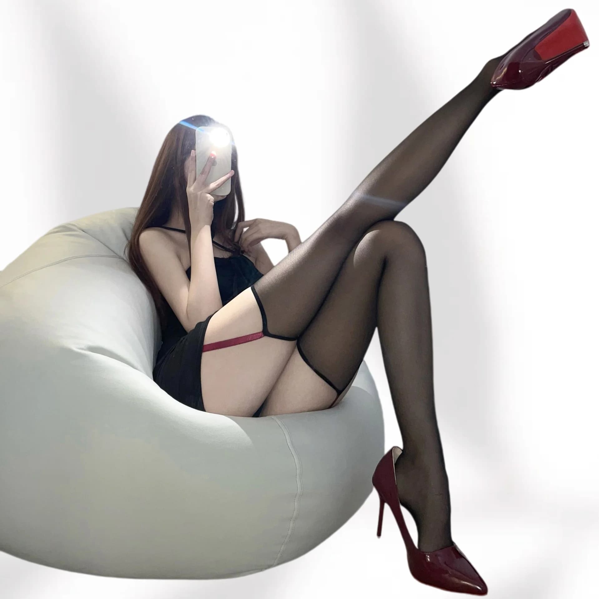 Meias de Seda Brancas Sensuais com Suspensório e Borda Vermelha, Meia-Calça de Seda Preta Ultrafina Feminina, Famosa na Internet, de Cano Alto