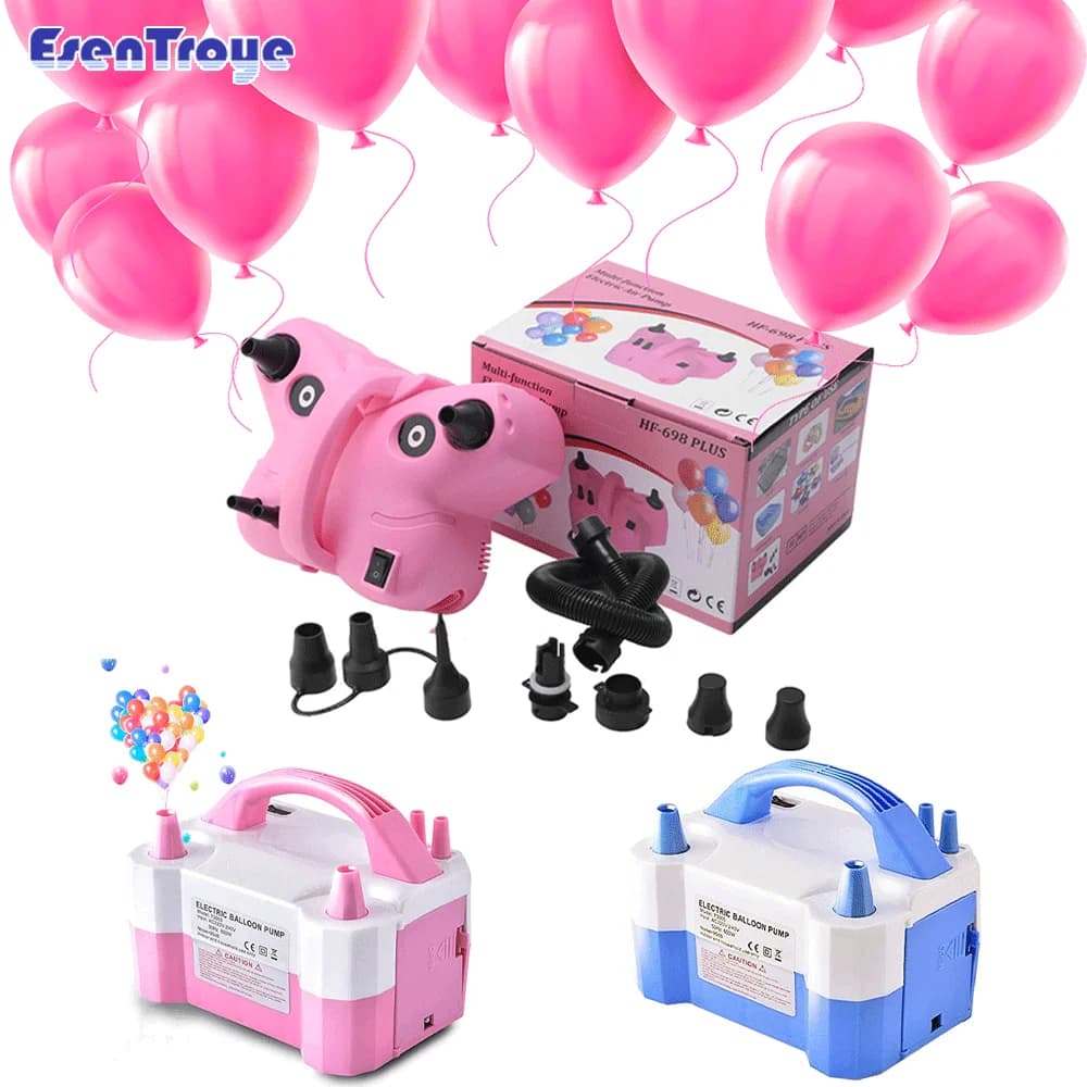 Bomba de balão elétrica portátil ac de furo duplo de alta tensão eua-plugue ue 110v/220v balão bomba de ar inflator para festa de casamento