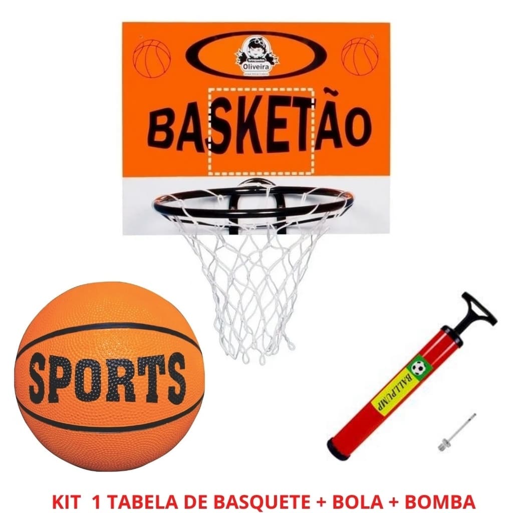 Tabela De Basquete Cesto De Basquete + Bola + Bomba Oliveira
