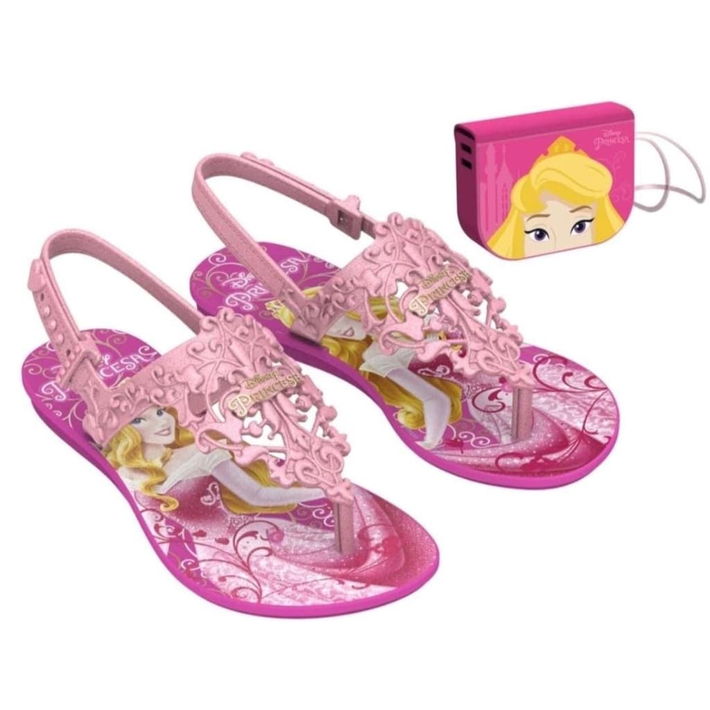 Sandalia Princesas Com Bolsa Rosa/Rosa 22496 Grendene
