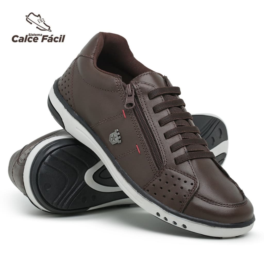 Sapatenis Masculino Casual Couro Confortavel Macio Anti Stress Moderno Elegante Leve Para Trabalho Passeio Dia a Dia