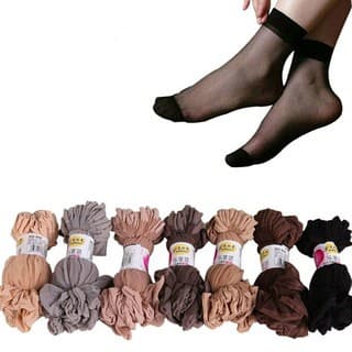 10 pares de meias femininas de fibra de bambu/meias femininas de verão/meias finas de cristal