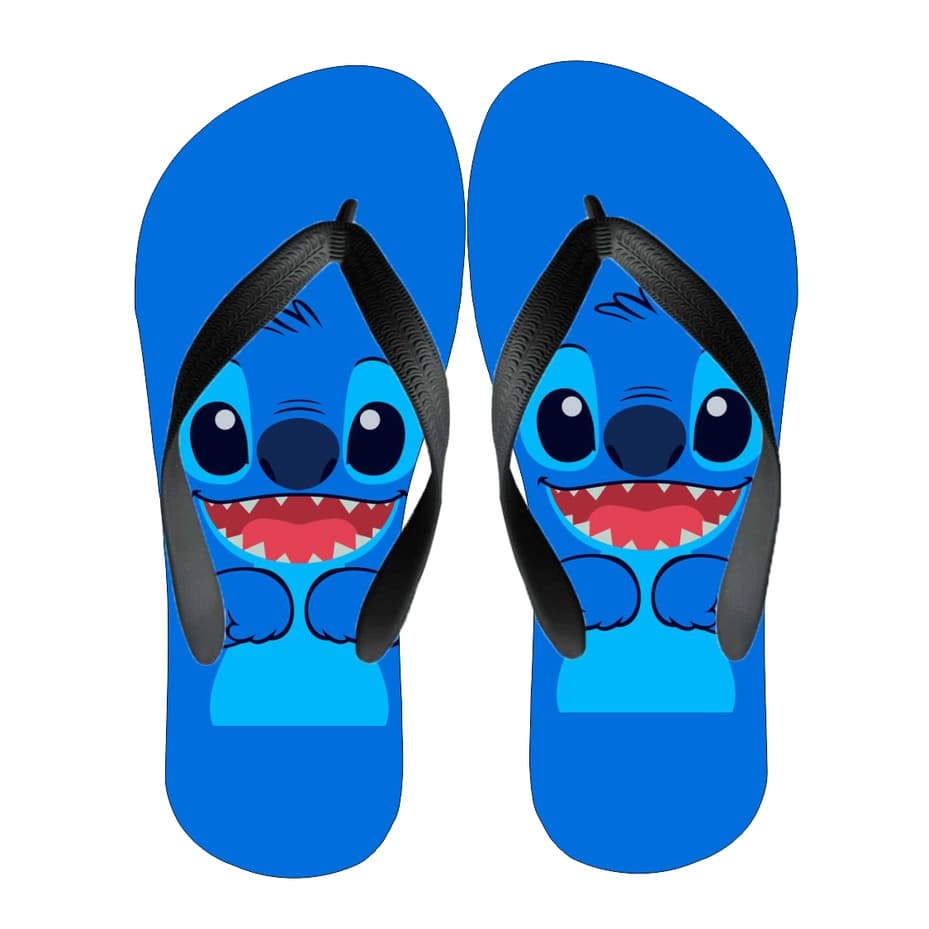 Chinelo infantil e adulto Lilo & Stitch azul com estampa do personagem