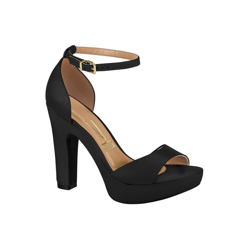 Sandalia Feminina Salto Alto Cone Meia Pata Vizzano Original Preto Branco Nude