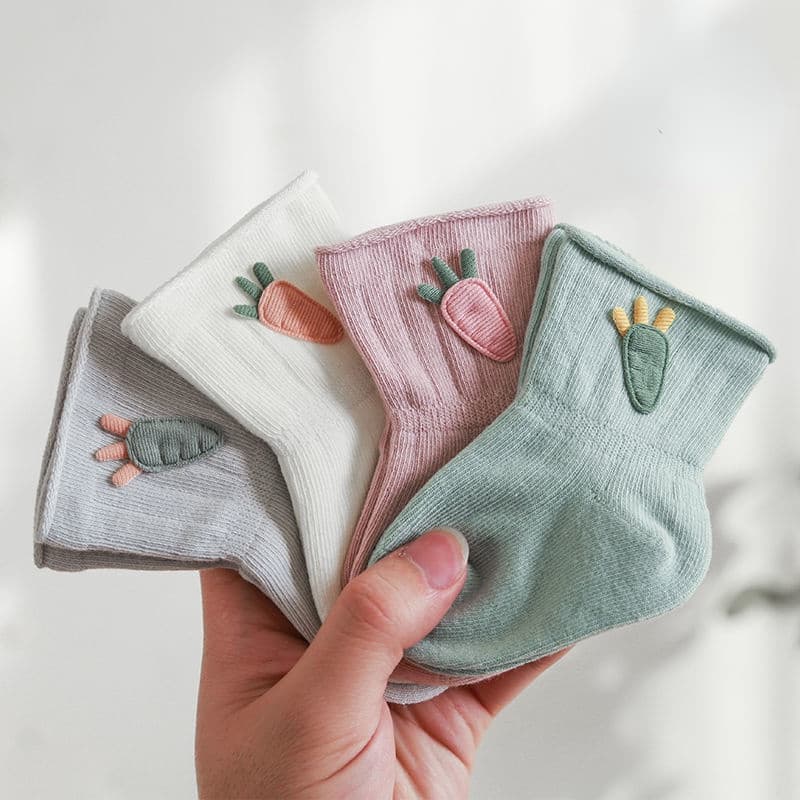 4 Pares Primavera Outono Novo Estilo Meias de Bebê Meias de Bebê Meias de Bebê Meias de Bebê Meias de Bebê Meninas