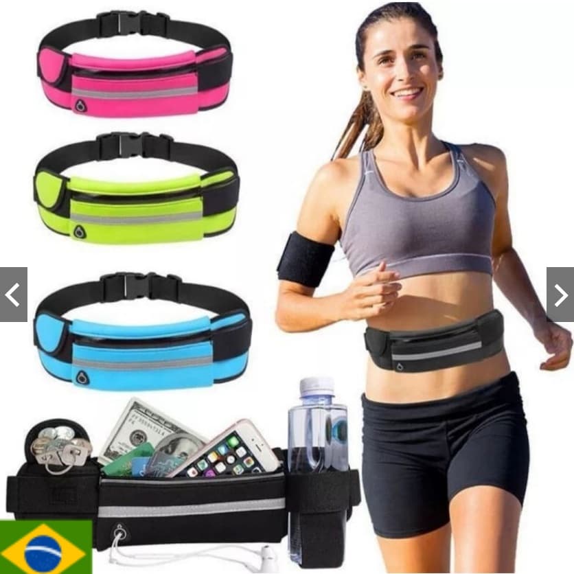 Pochete esportiva  de corrida slim impermeável porta celular porta garrafa de água caminhada corrida academia promoção