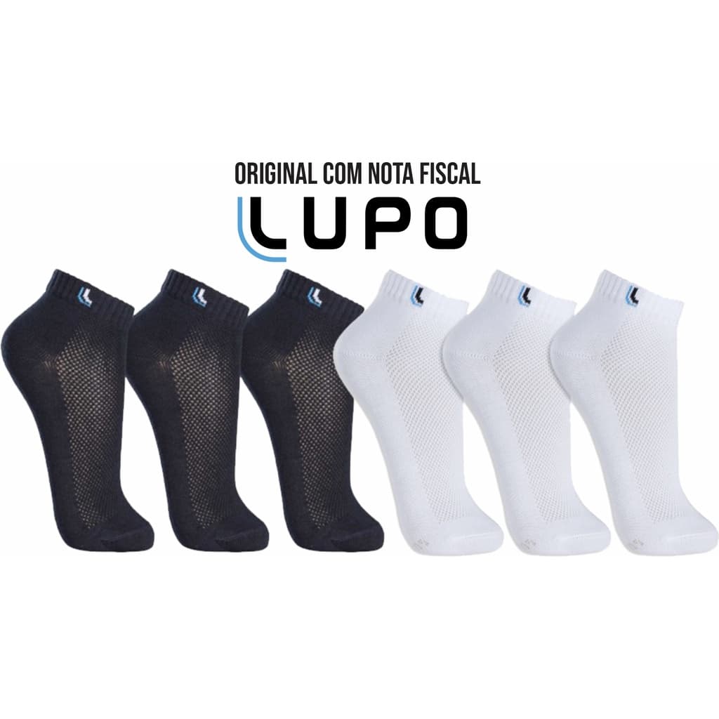 Meias Lupo - Kit 6 Pares Meias Esportivas Lupo Cano Curto