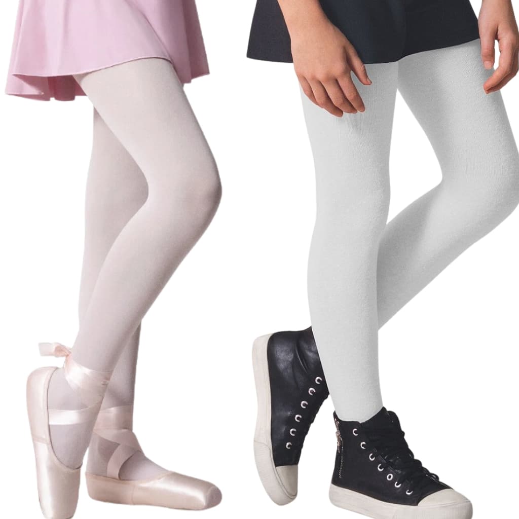Meia Calça Ballet Jazz Infantil Fio 40 Ref 9580 Selene + Meia Calça Fio 80 Selene