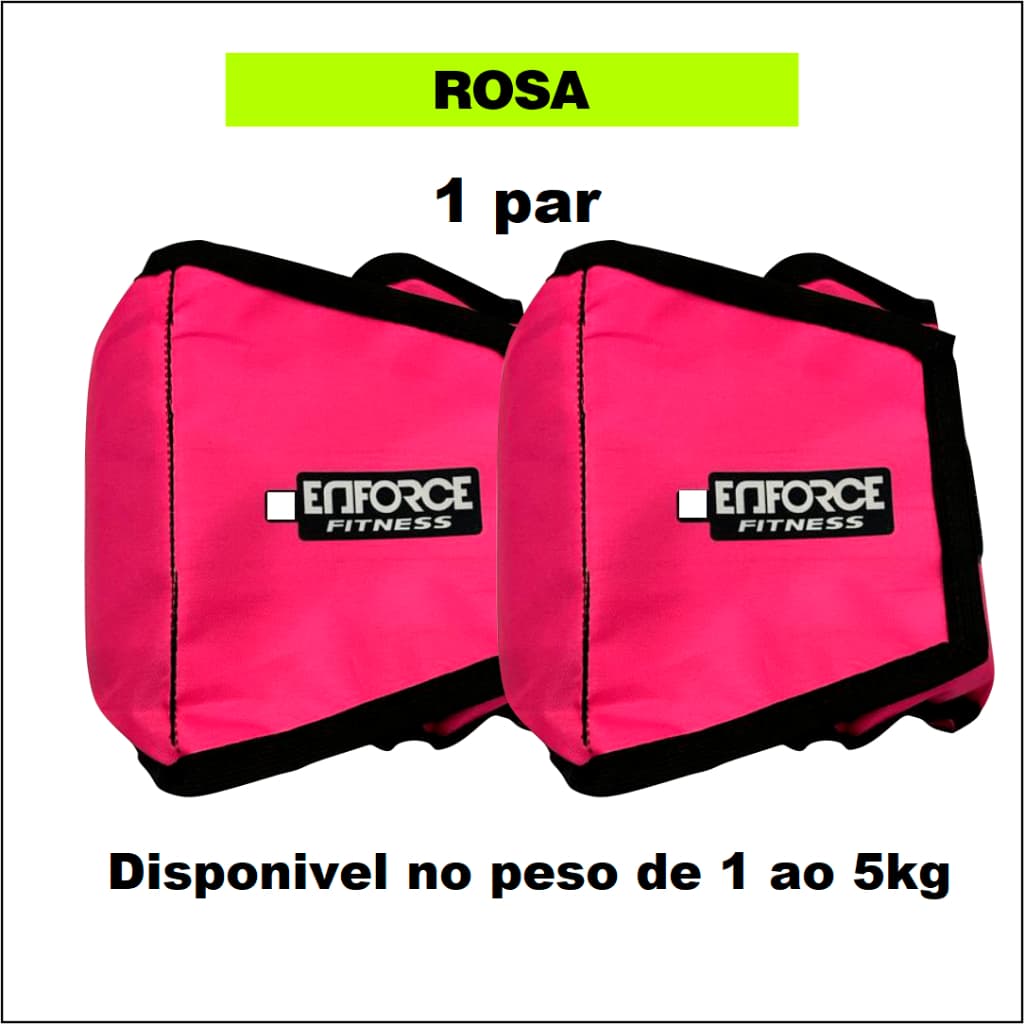 Peso Para Perna Caneleira Profissional Rosa 1Kg Ao 5Kg Par Academia Treino Exercicio Funcional