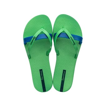 Sandália Ipanema Kire feminina verde com tiras azuis e pretas