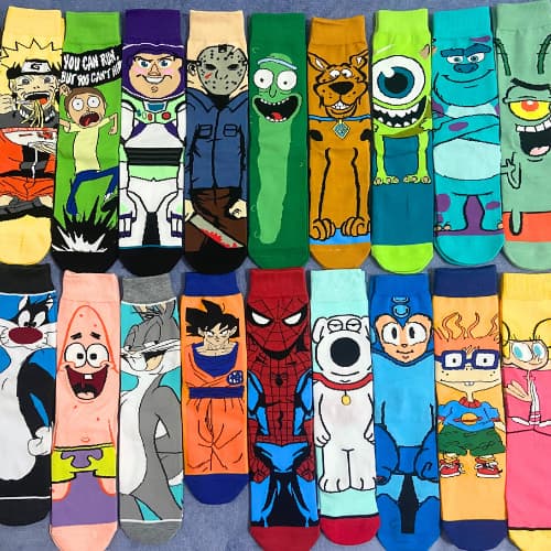 Meias Divertidas Meias Cano Longo Meias Desenhos Anime Meias Engraçadas