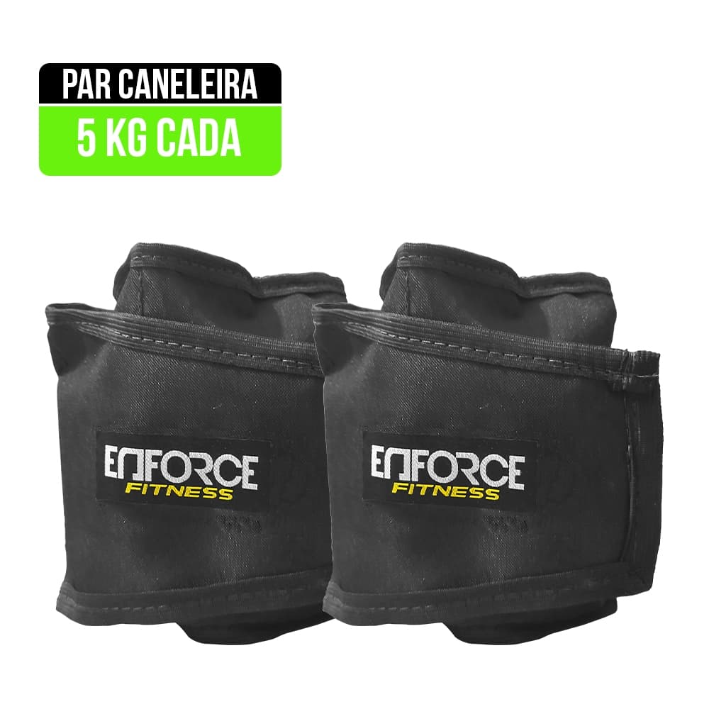 Peso Para Perna Caneleira Profissional Preta 1Kg Ao 5Kg - Par - Academia Treino Exercicio Funcional