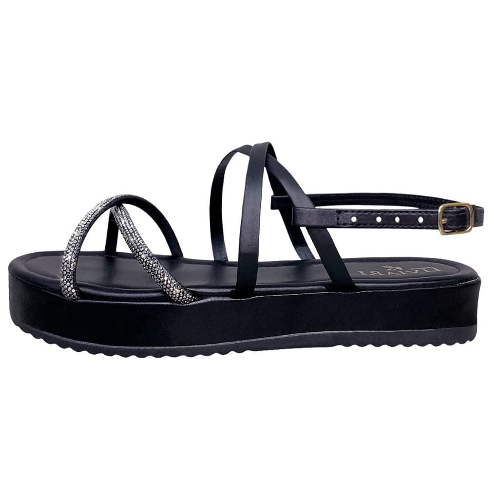Papete Birken Sandália Feminina com Strass Flatform Sandalia Plataforma Confortável Ref. 30/33