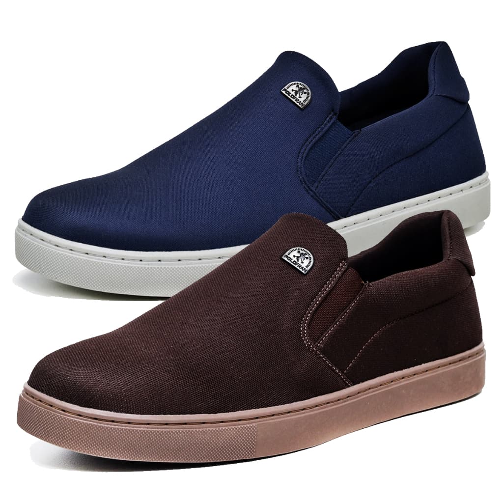 Kit 2 Tênis Masculino Sapatênis Slip On Sapatênis Casual Dia a Dia Confortável Lançamento Envio Imediato