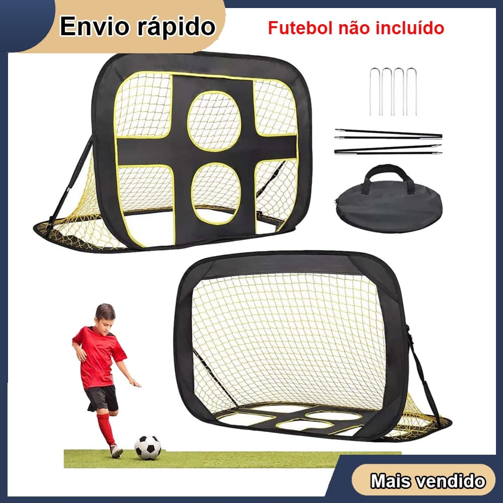 Postes de gol de futebol para crianças Rede de futebol dobrável Rede de alvo de gol pop-up 120×80×80cm