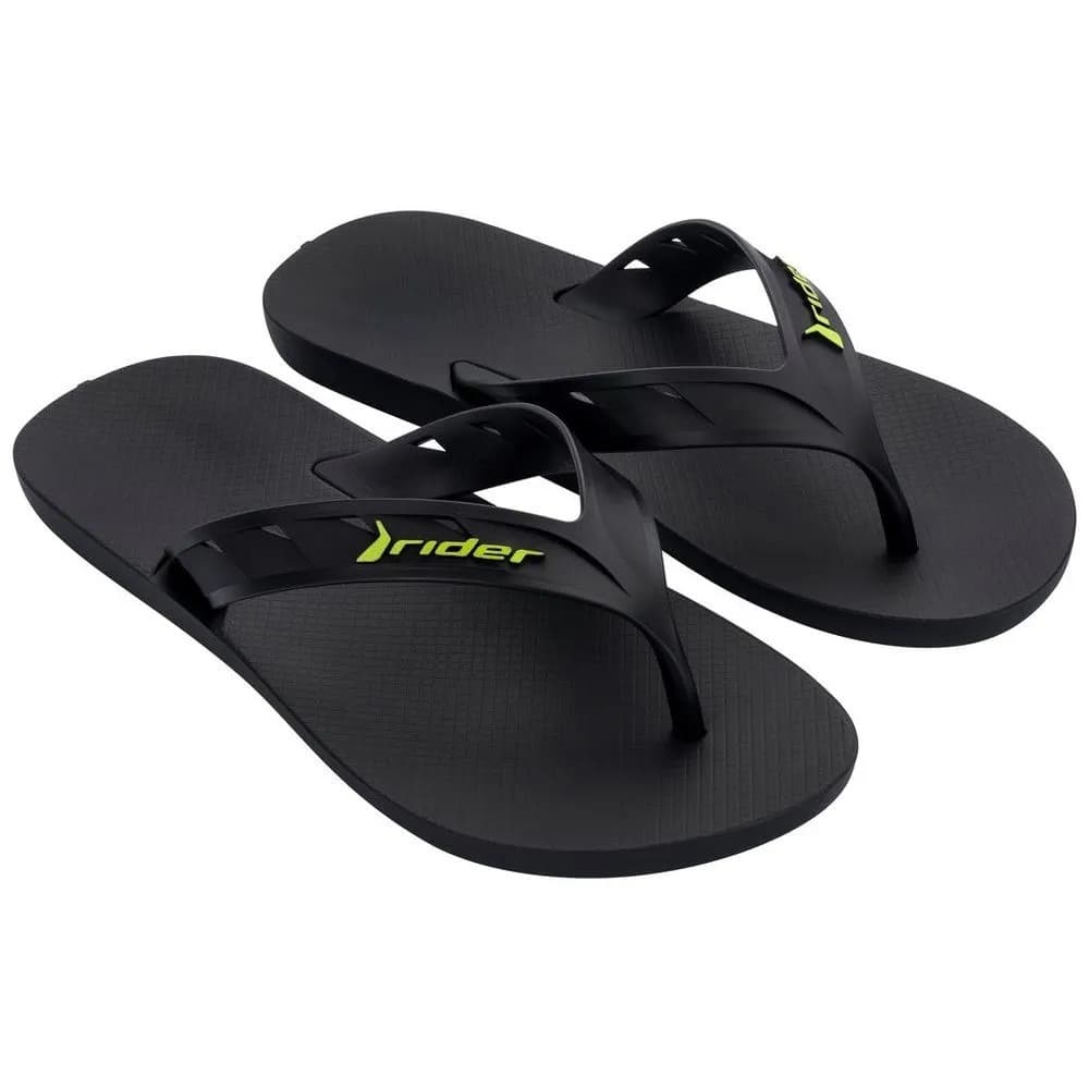 Chinelos Masculinos Rider Street Core up Dedo Original - Preto e Verde Neon