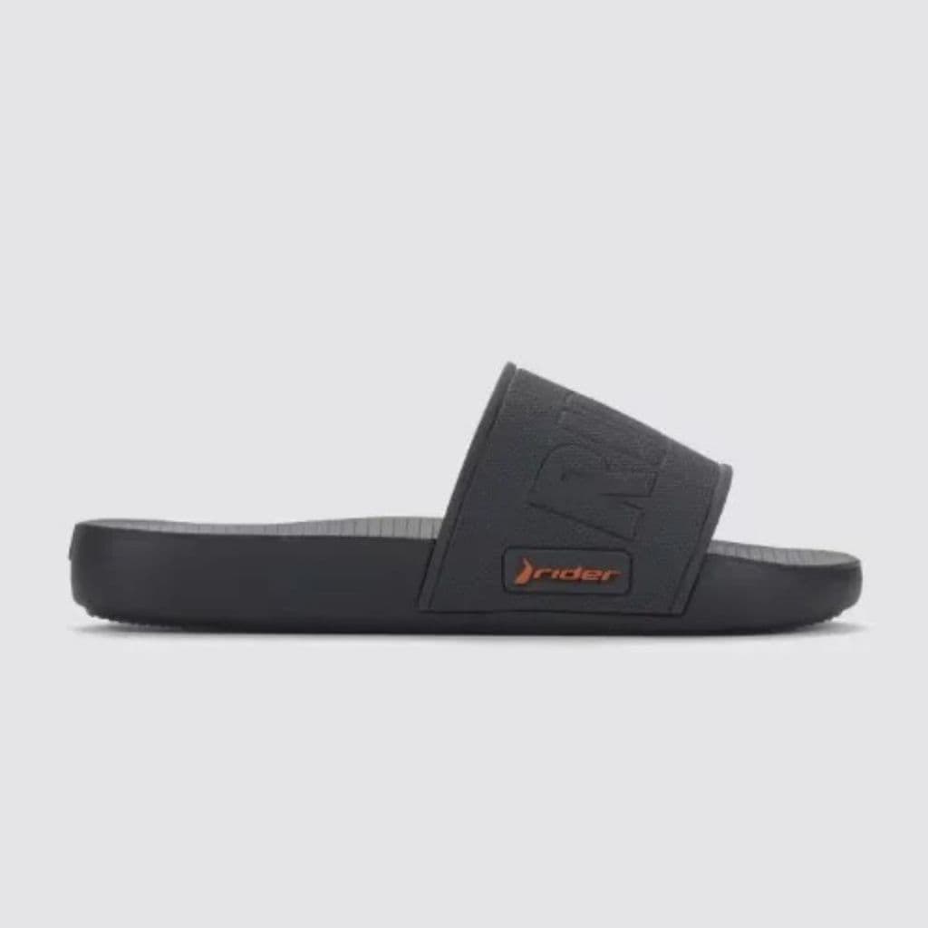 Chinelo Rider Grid Masculino preto com logo vermelho
