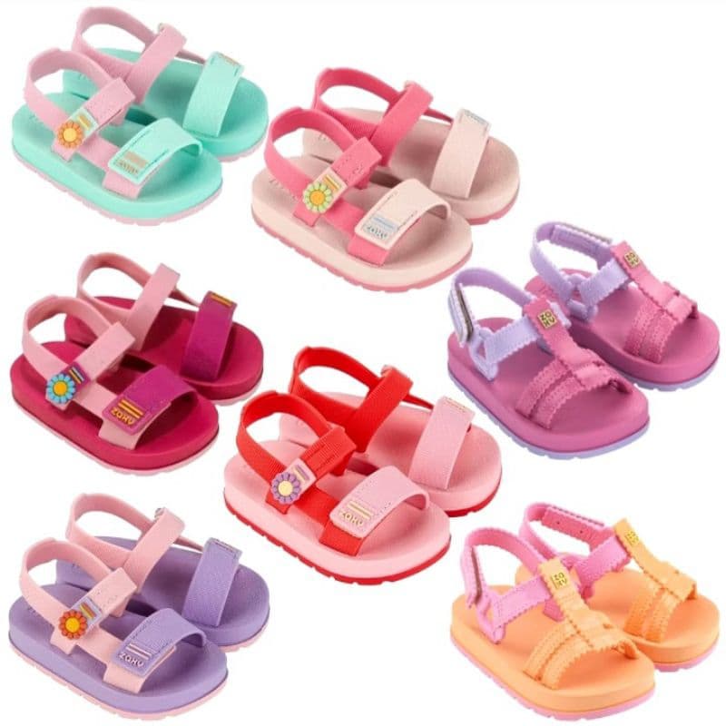 Sandalia infantil Zaxynina Aconchego Baby Primeiros Passos Papete macia confotavel Grendene Kids sandalia de bebe