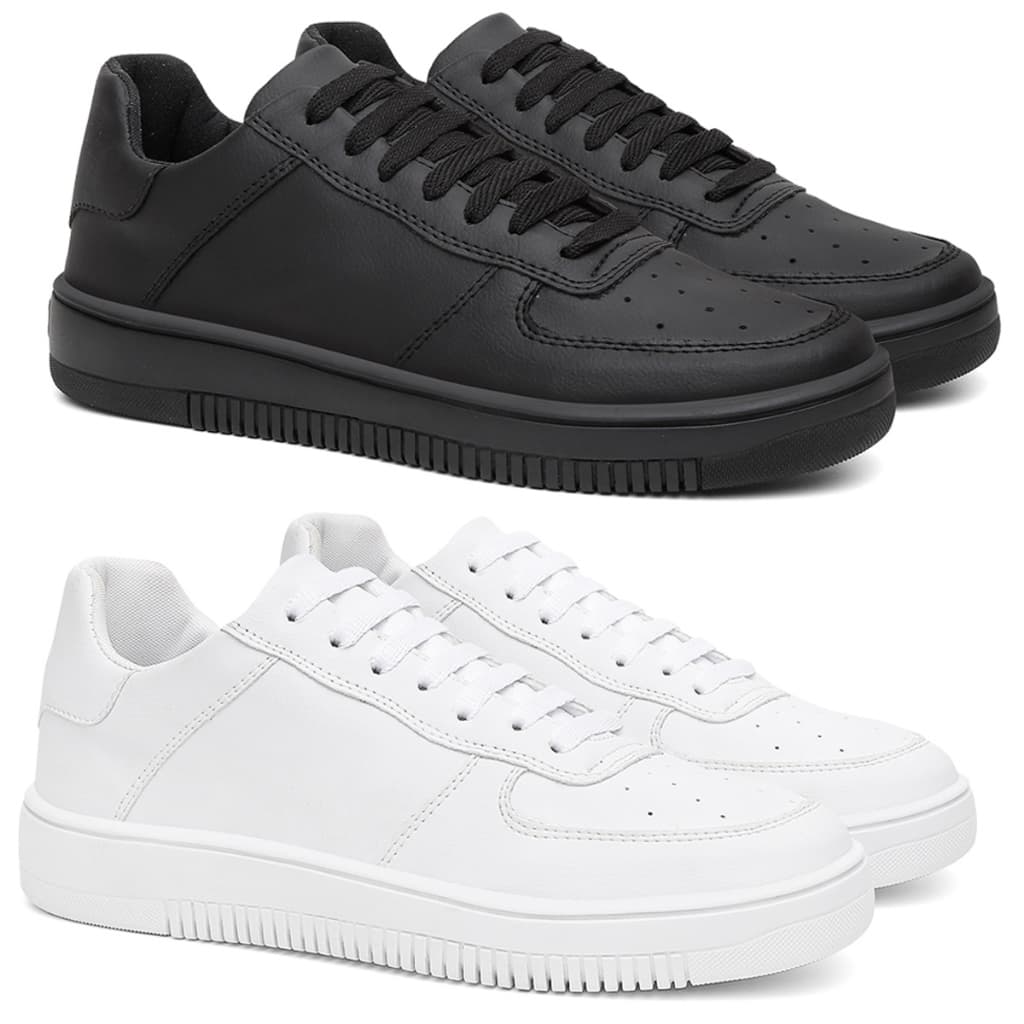 Kit 2 Pares Sapatênis Masculino Na Moda Sapatênis Academia Branco Casual Confortável Leve Esportivo