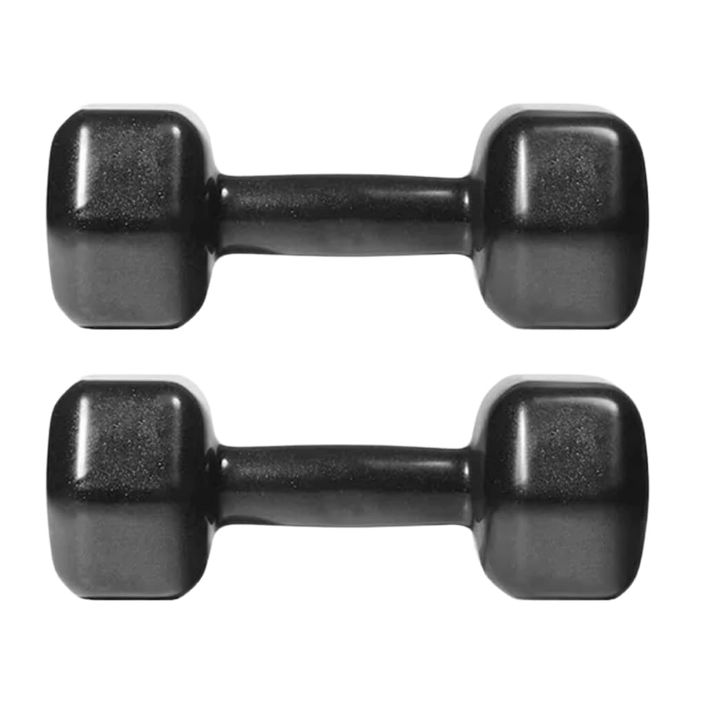 Kit 2 Halteres Sextavado Emborrachado Preto 2kg Cada Halter