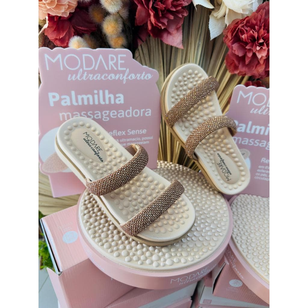 Sandália Modare Variações Lançamento Feminino Strass Ultraconforto Massageador Sandalias Leves